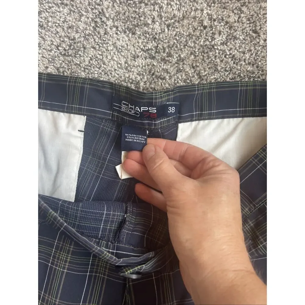 Chaps Golf 78 Men’s Athletic Golfing Shorts Plaid Size 38